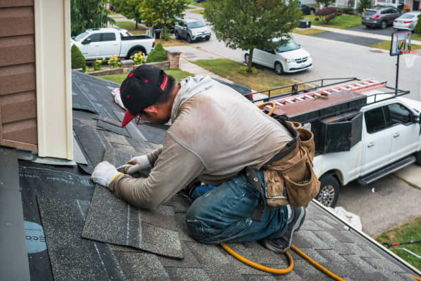 Professional Emergency Roof Repair technician working in Chesterfield, NJ